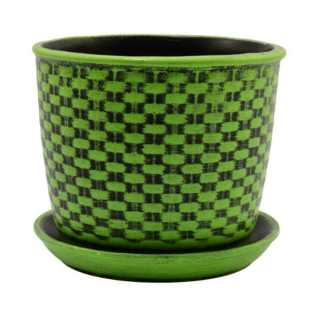 Doniczka ceramiczna z podstawką Klasyczna 18 17,5x16cm mix